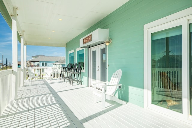 balcony with french doors