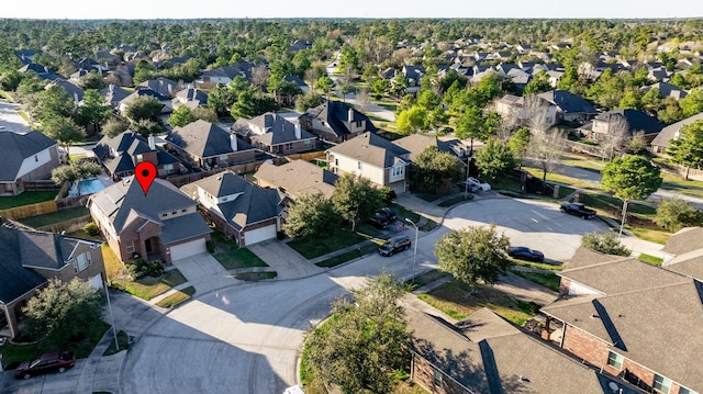 bird's eye view featuring a residential view