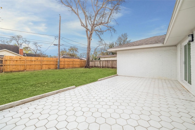 view of patio featuring a fenced backyard