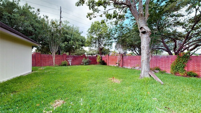 view of yard featuring fence