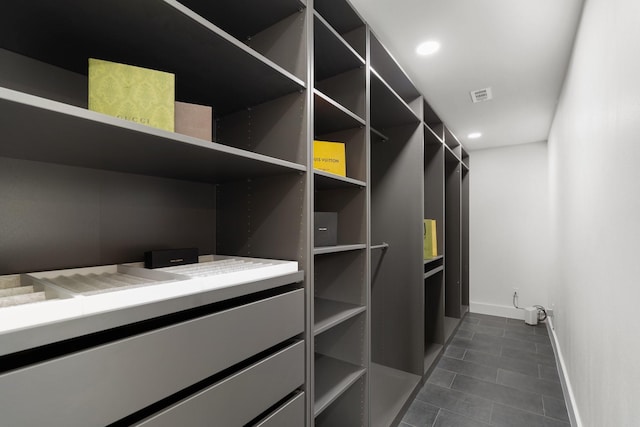 spacious closet with visible vents