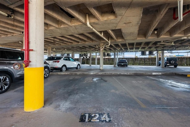 view of parking garage