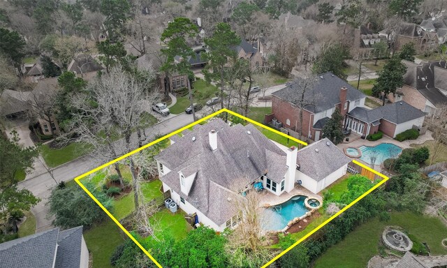 bird's eye view featuring a residential view