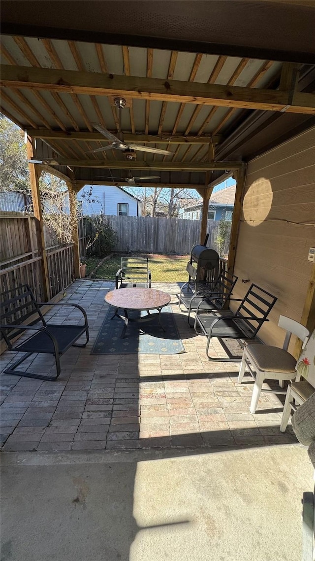 view of patio / terrace featuring a fenced backyard