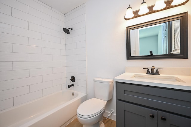 full bath with vanity, toilet, and shower / bathtub combination