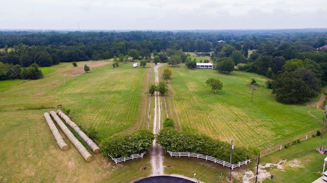 drone / aerial view featuring a rural view