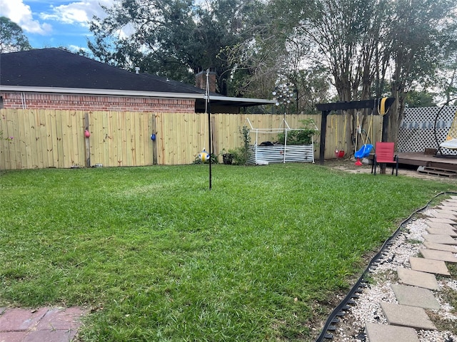 8111 Ivan Reid Dr, Houston, TX 77040 - view of yard featuring a wooden deck