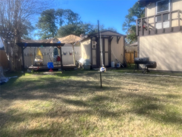 8111 Ivan Reid Dr, Houston, TX 77040 - view of yard with a storage shed and an outbuilding