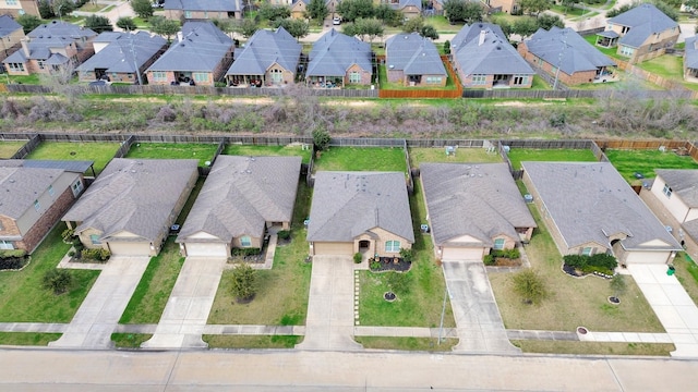 bird's eye view with a residential view