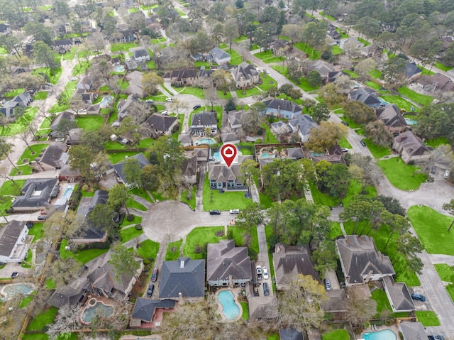 bird's eye view with a residential view