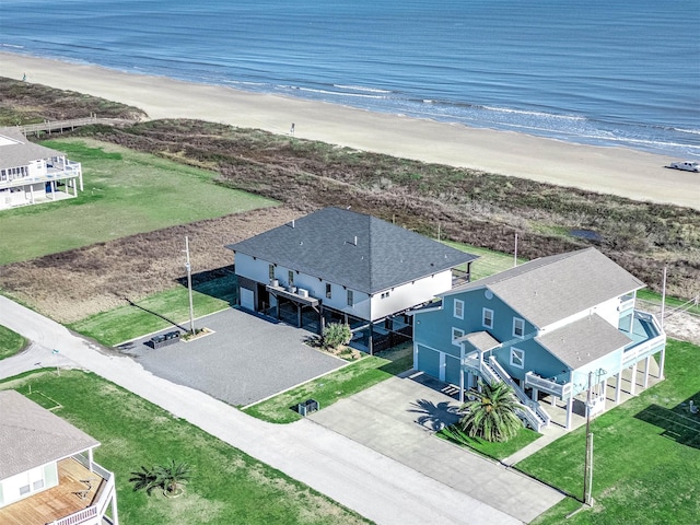 636 Villa Dr, Crystal Beach, TX 77650 - aerial view featuring a view of the beach and a water view