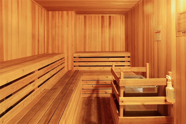 view of sauna