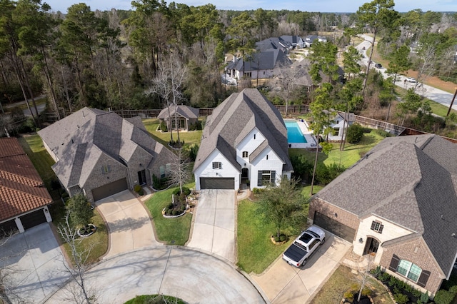 drone / aerial view featuring a residential view