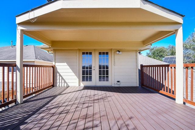 deck featuring french doors