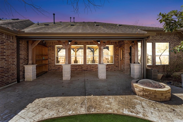 exterior space featuring a fire pit