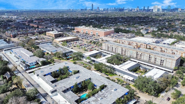 aerial view with a city view