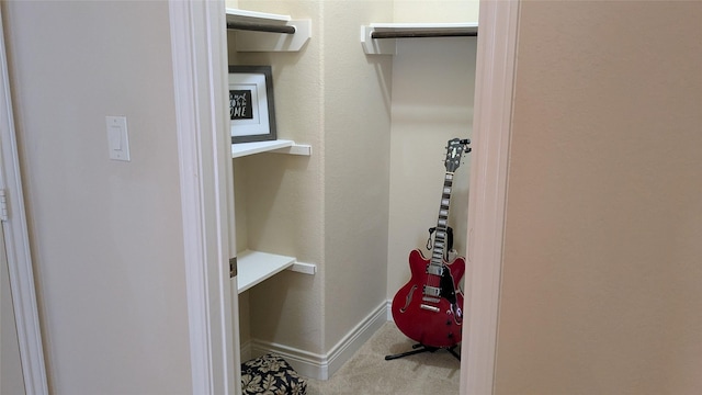 spacious closet with carpet flooring