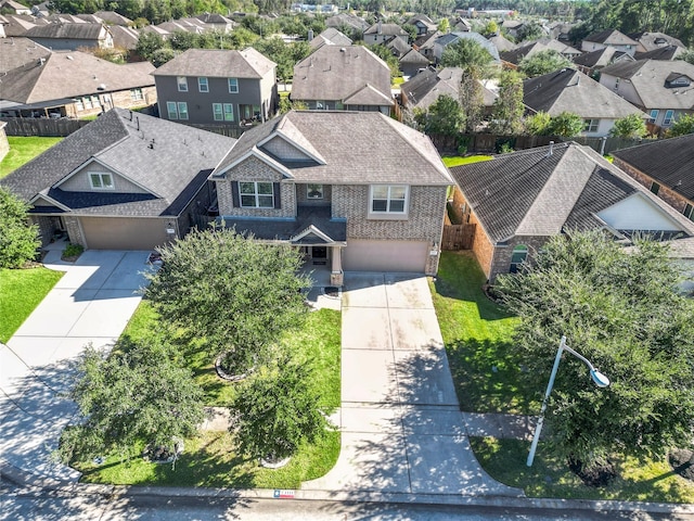 drone / aerial view with a residential view