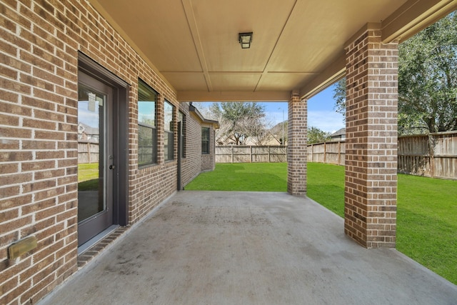 view of patio / terrace with a fenced backyard