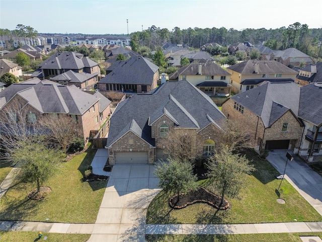 bird's eye view with a residential view