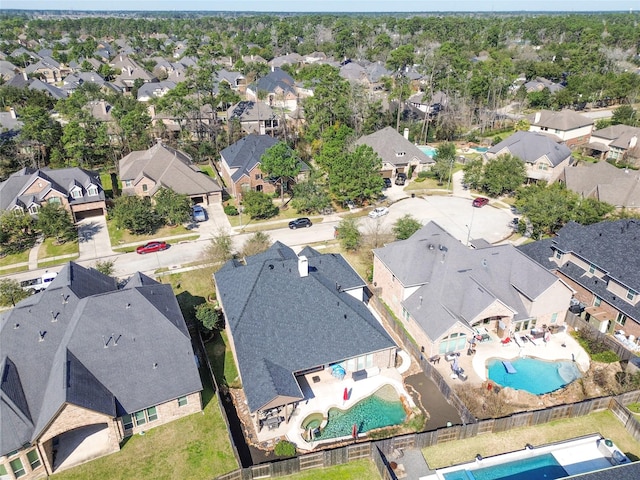 aerial view with a residential view