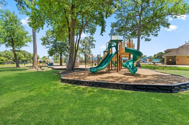 community play area featuring a yard