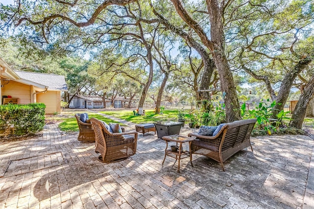 view of patio with an outdoor hangout area