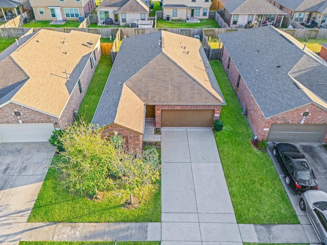 bird's eye view featuring a residential view