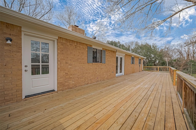 wooden deck with french doors