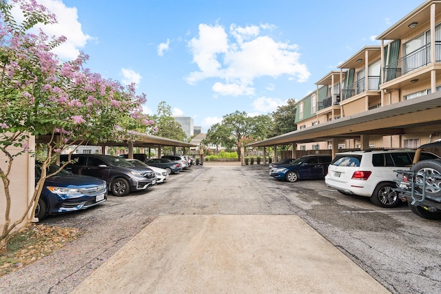 view of covered parking lot