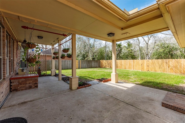 view of patio with a fenced backyard