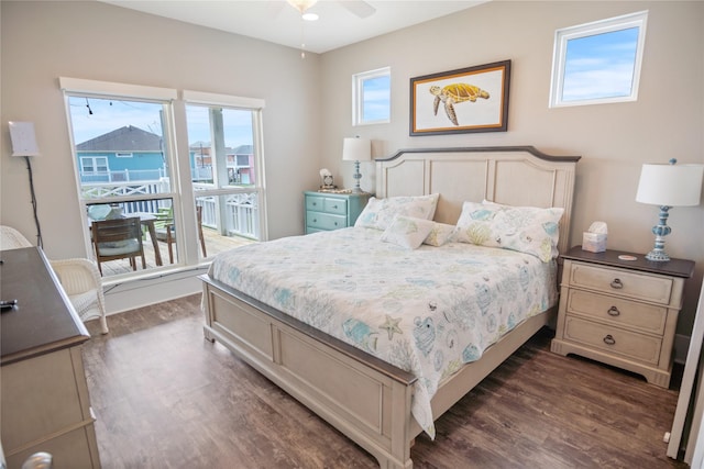 bedroom featuring dark wood-type flooring