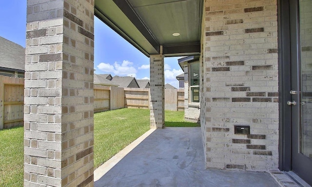 view of patio featuring a fenced backyard