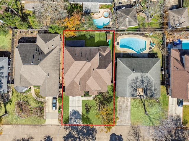 drone / aerial view featuring a residential view