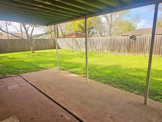 view of patio with a fenced backyard