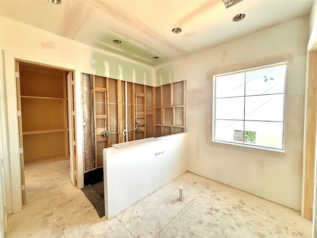 interior space with a soaking tub