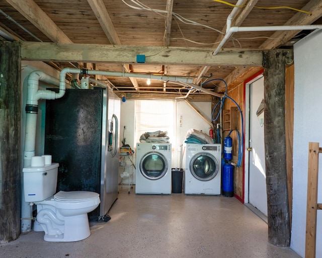 1821 County Road 201, Sargent, TX 77414 - unfinished basement with separate washer and dryer