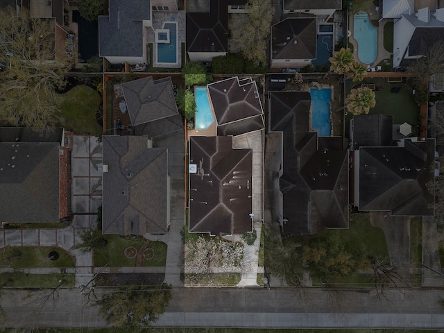 aerial view with a residential view