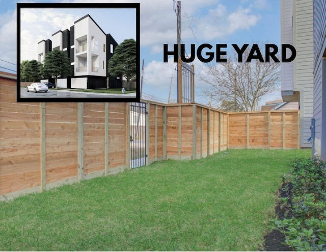 view of yard with fence