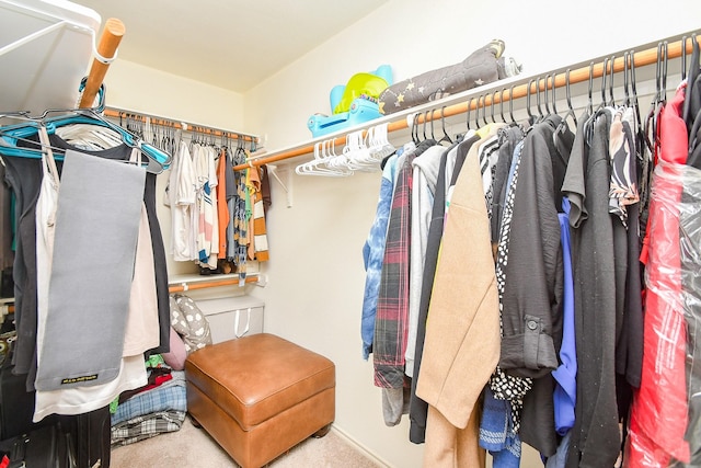 spacious closet with carpet floors