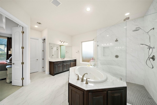 26407 Katy Springs Ln, Katy, TX 77494 - ensuite bathroom with visible vents, a whirlpool tub, and walk in shower