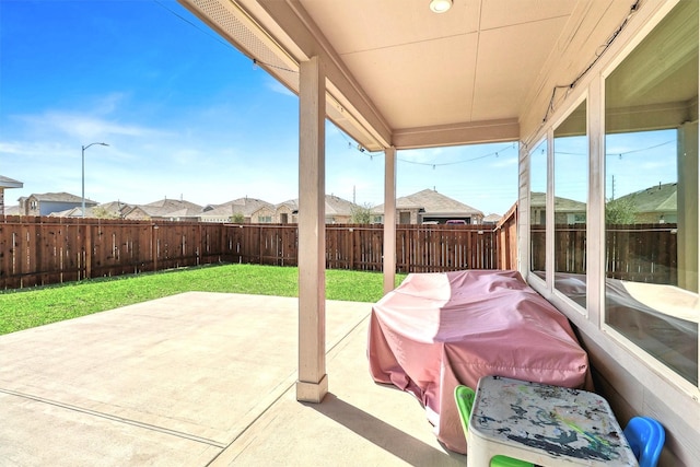 view of patio with a fenced backyard