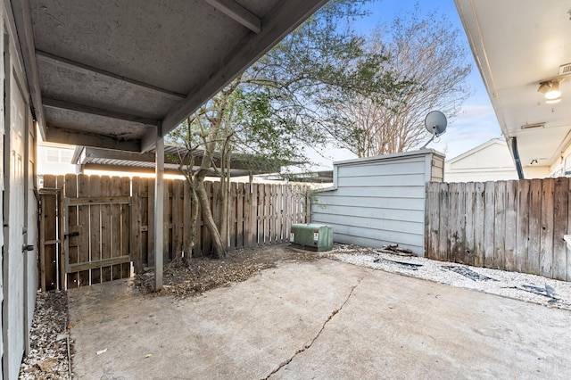 view of patio featuring a fenced backyard