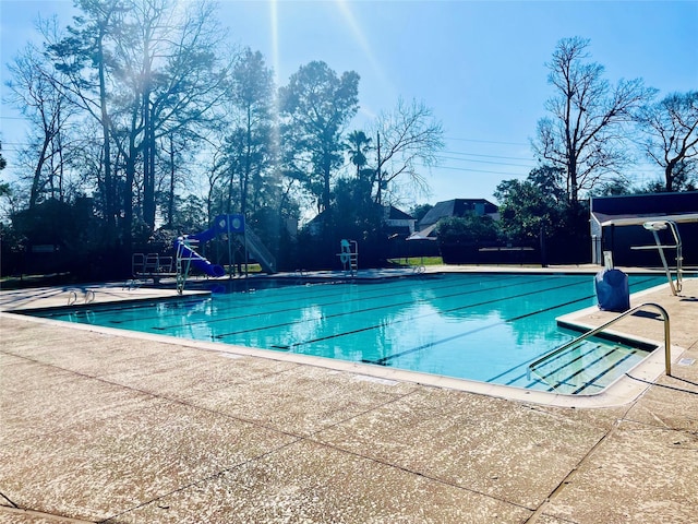 pool featuring a patio area