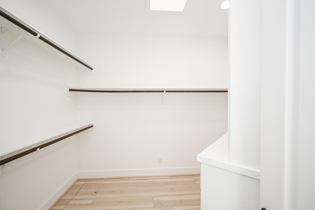 spacious closet featuring light wood-type flooring