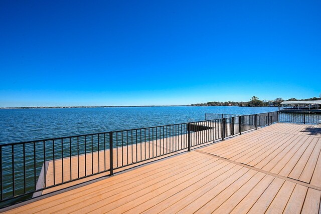 deck with a water view