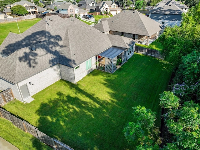 aerial view with a residential view