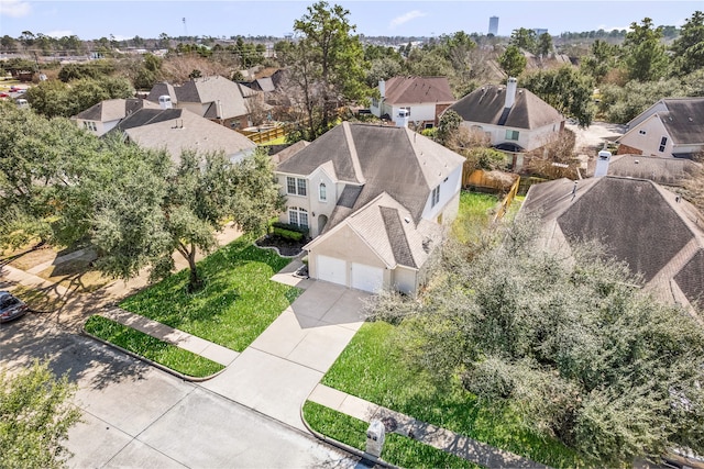 drone / aerial view with a residential view