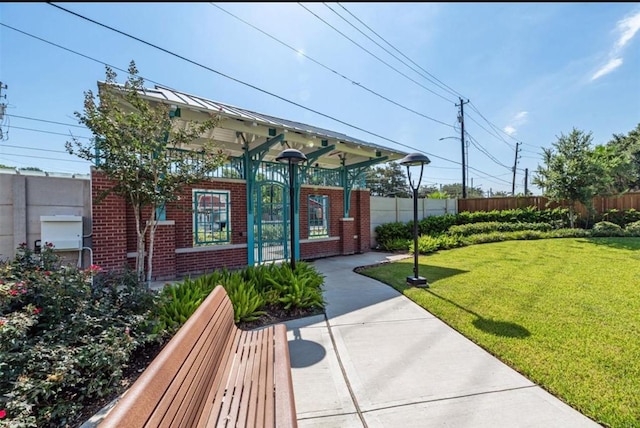 view of yard featuring fence