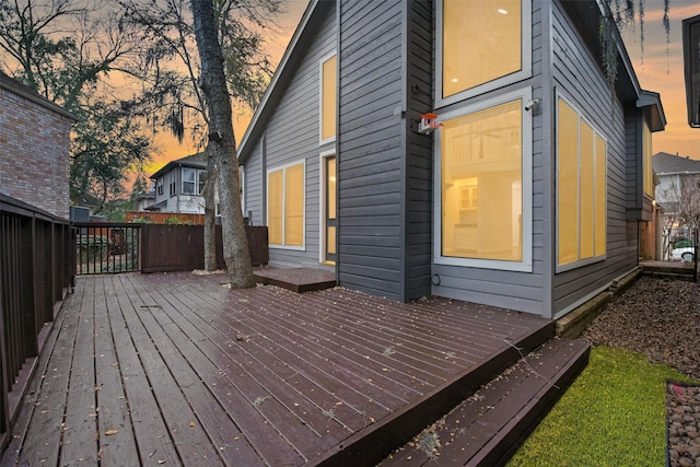 view of deck at dusk